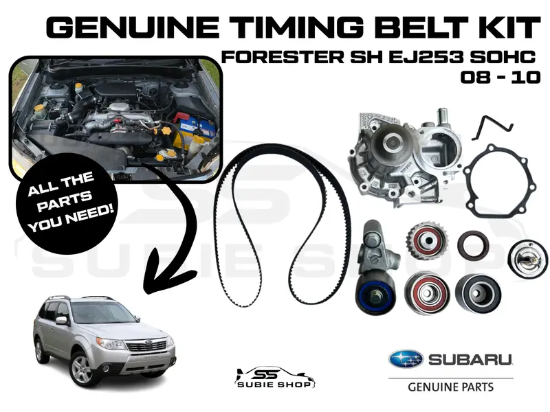 Genuine Oem Subaru Forester Sh 08 - 10 Ej253 Sohc Timing Belt Water Pump Kit 1