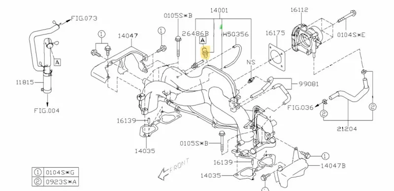 Genuine Oem Subaru Impreza Gd Wrx 2005 - 2007 Ej255 Pcv Valve Solenoid Air Oil 2