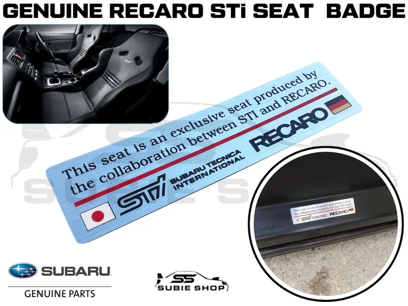 Genuine Oem Subaru Recaro Seat Metal Aluminum Label Wrx Sti Sticker Decal S203 1