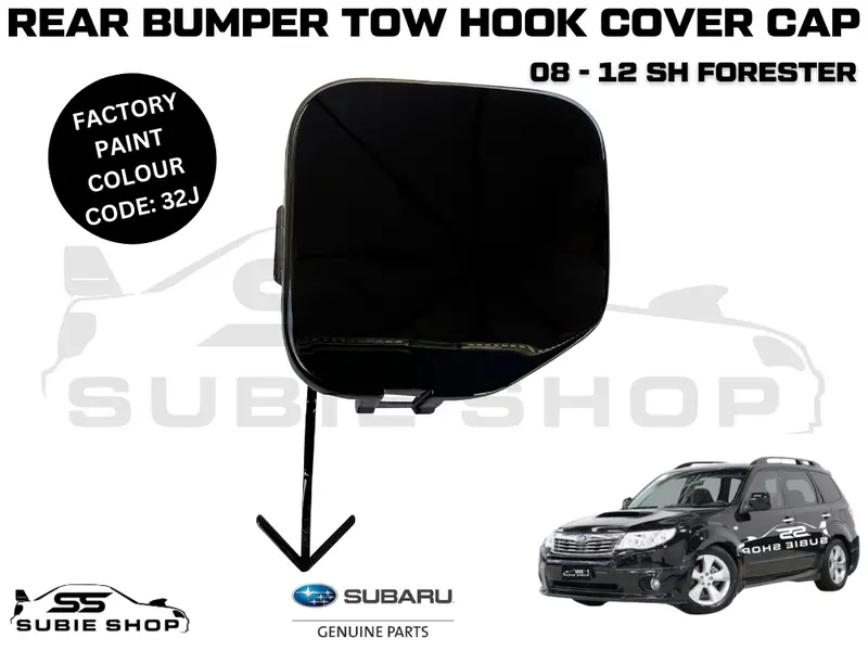 Genuine Subaru Forester 08 - 12 Sh Xt Rear Bumper Bar Tow Hook Cover Black 32J 1