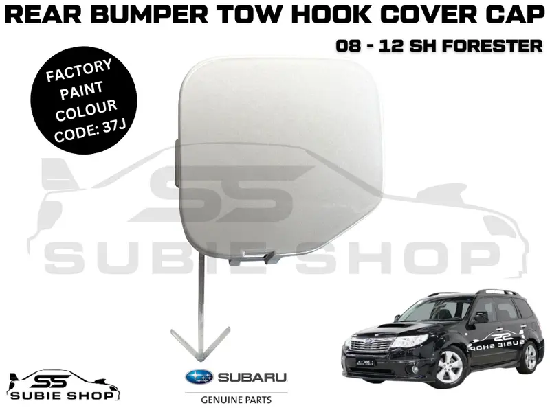 Genuine Subaru Forester 08 - 12 Sh Xt Rear Bumper Bar Tow Hook Cover White 37J 1
