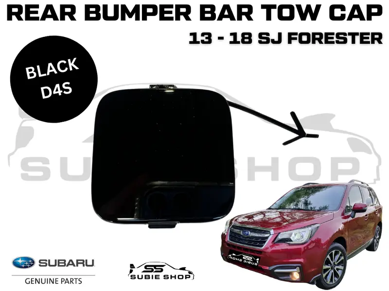 Genuine Subaru Forester 2013 -18 Sj Rear Bumper Bar Tow Hook Cap Cover Black D4s 1