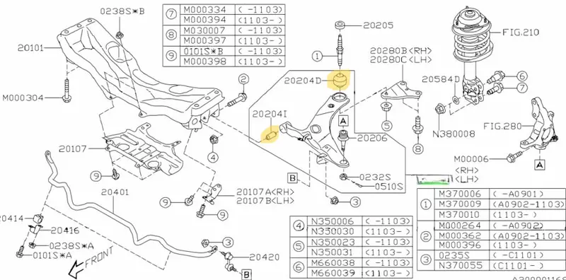 Genuine Subaru Forester Sj Xt 2013 -2018 Front Lower Control Arm Bush Bushes Set 2