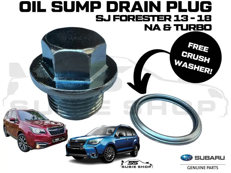 Genuine Subaru Forester Sj & Xt Fb25 Fa20 13 - 18 Sump Drain Plug + Crush Washer 1
