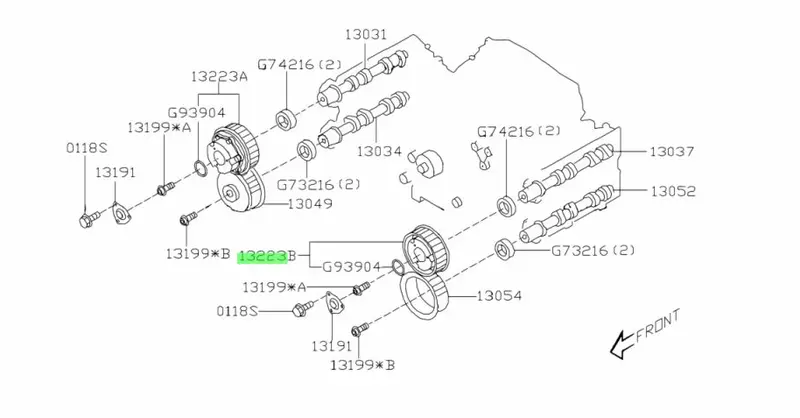 Genuine Subaru Gd Wrx Sti 2000 - 07 Ej207 Left Timing Camshaft Cam Intake Wheel 2