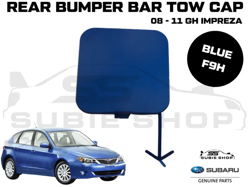Genuine Subaru Impreza 08 - 11 Gh Ge Rear Bumper Bar Tow Hook Cap Cover Blue F9h 1