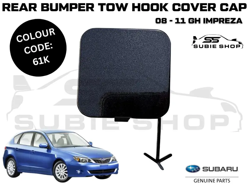 Genuine Subaru Impreza 08 - 11 Gh Ge Rear Bumper Bar Tow Hook Cap Cover Grey 61K 1