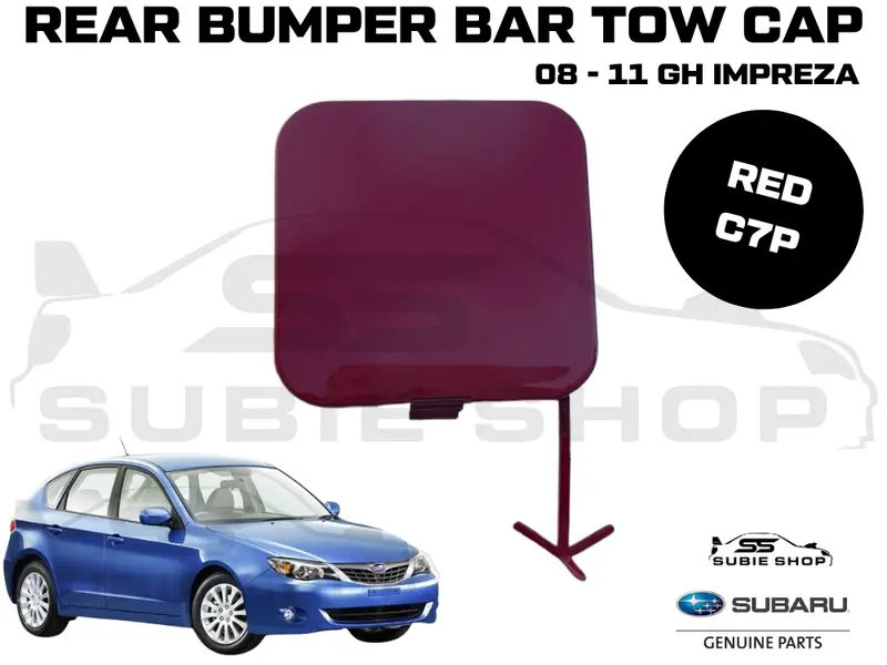 Genuine Subaru Impreza 08 - 11 Gh Ge Rear Bumper Bar Tow Hook Cap Cover Red C7p 1