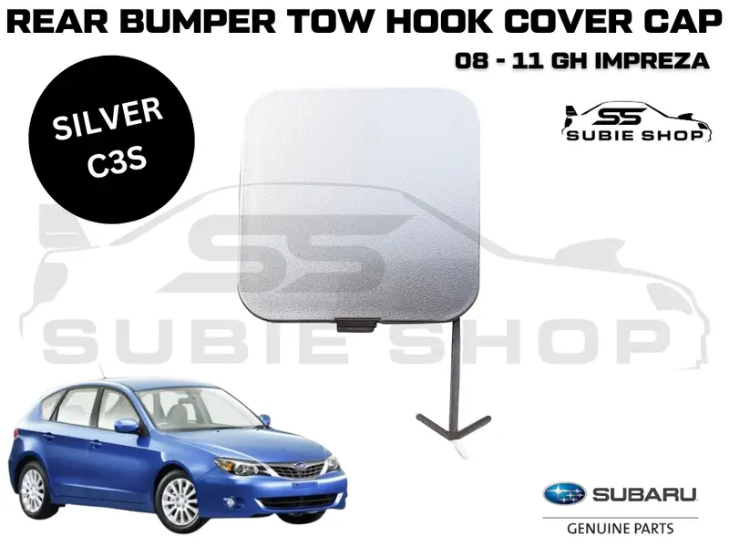 Genuine Subaru Impreza 08 - 11 Gh Ge Rear Bumper Bar Tow Hook Cap Cover Silver C3s 1