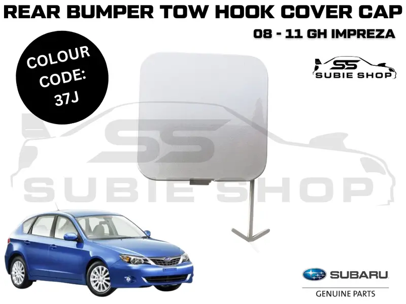 Genuine Subaru Impreza 08 - 11 Gh Ge Rear Bumper Bar Tow Hook Cap Cover White 37J 1