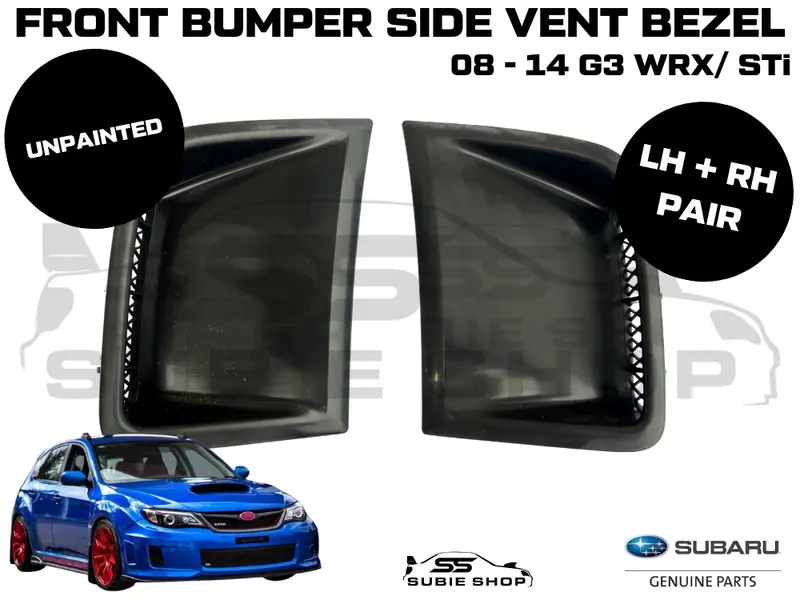 Genuine Subaru Impreza 08-14 G3 Wrx Sti Front Bumper Corner Side Vents Unpainted 1