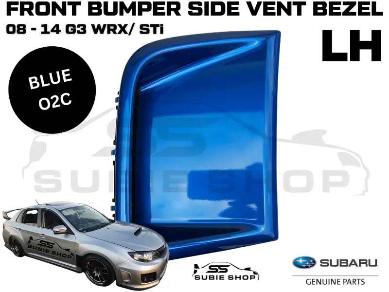 Genuine Subaru Impreza 08 - 14 G3 Wrx Sti Front Bumper Side Vent Bezel Blue 02C 1