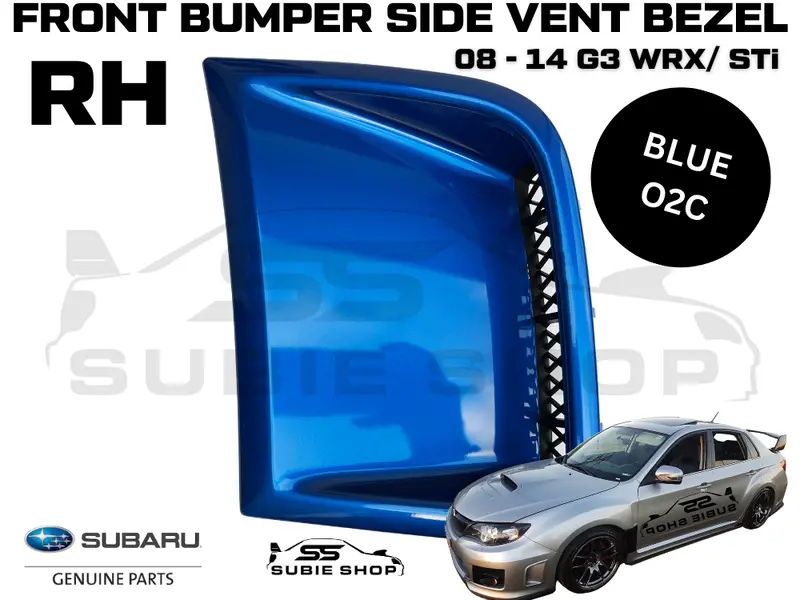 Genuine Subaru Impreza 08 - 14 G3 Wrx Sti Front Bumper Side Vent Bezel Blue 02C 1