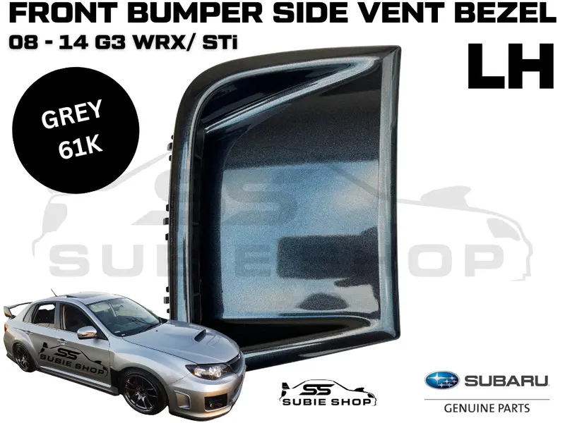Genuine Subaru Impreza 08 - 14 G3 Wrx Sti Front Bumper Side Vent Bezel Grey 61K 1
