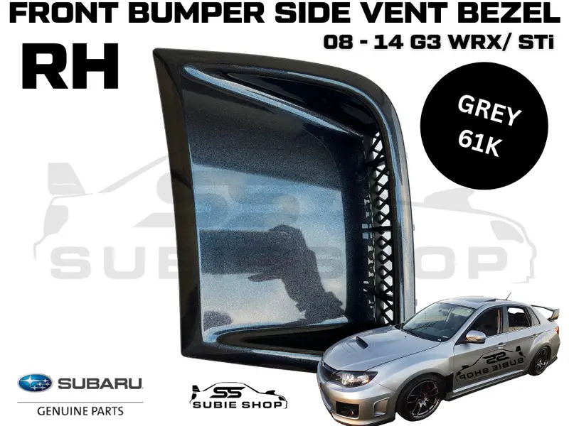 Genuine Subaru Impreza 08 - 14 G3 Wrx Sti Front Bumper Side Vent Bezel Grey 61K 1