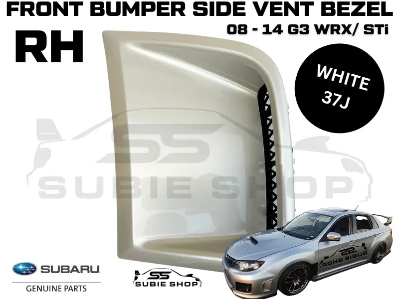 Genuine Subaru Impreza 08-14 G3 Wrx Sti Front Bumper Side Vent Bezel White 37J 1