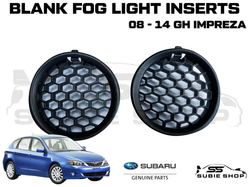 Genuine Subaru Impreza 08 - 14 Gh Front Bumper Bar Blank Fog Light Inserts Pair 1