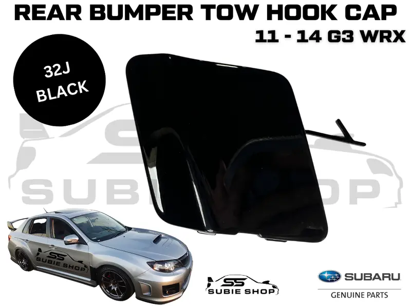 Genuine Subaru Impreza 11-14 G3 Wrx Rear Bumper Bar Tow Hook Cap Cover Black 32J 1