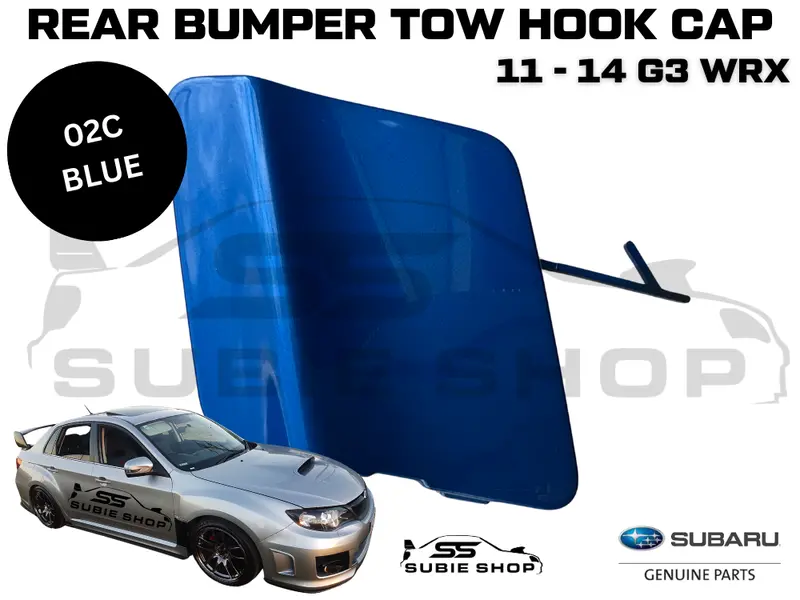 Genuine Subaru Impreza 11 -14 G3 Wrx Rear Bumper Bar Tow Hook Cap Cover Blue 02C 1