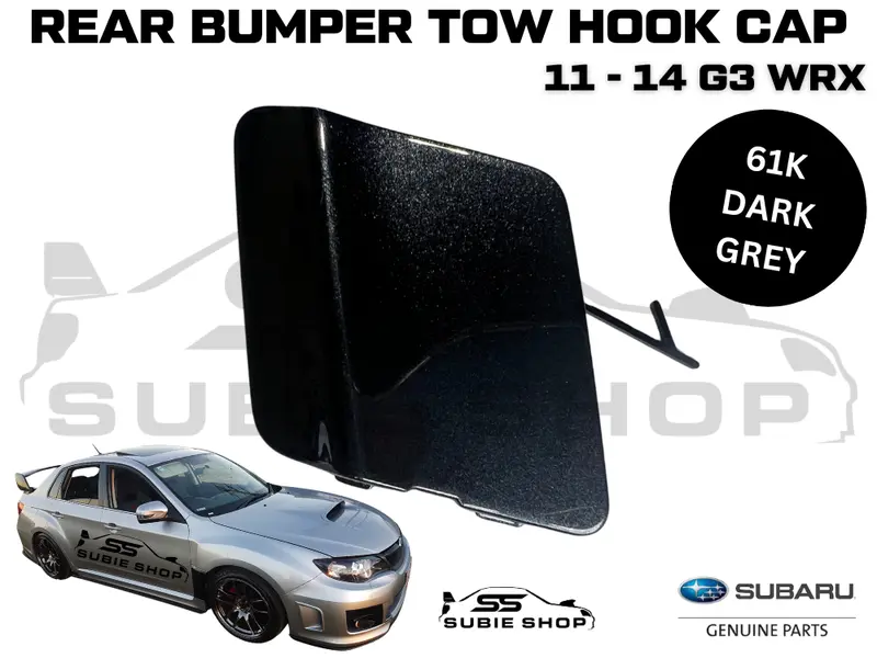 Genuine Subaru Impreza 11 -14 G3 Wrx Rear Bumper Bar Tow Hook Cap Cover Grey 61K 1