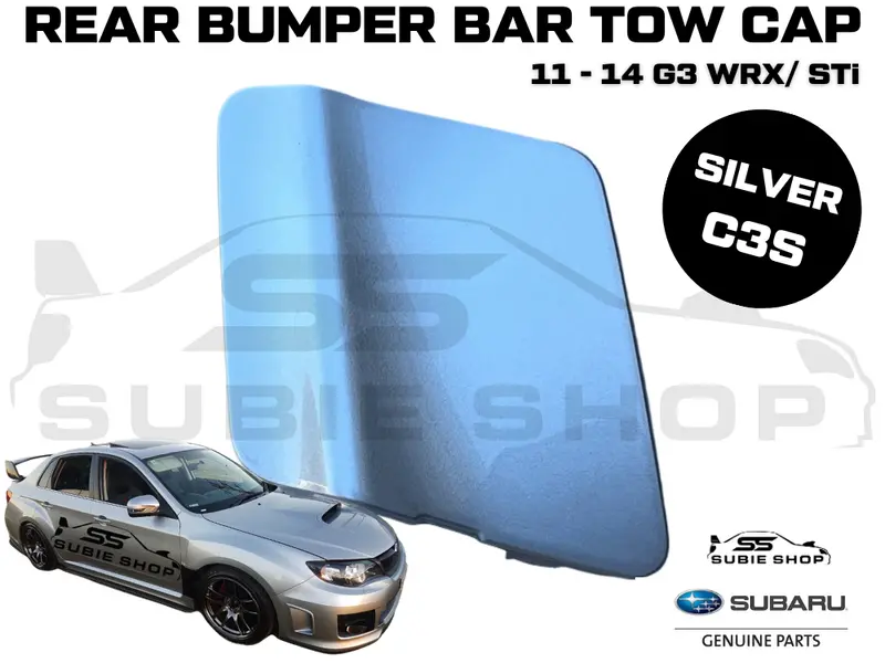 Genuine Subaru Impreza 11-14 G3 Wrx Rear Bumper Bar Tow Hook Cap Cover Silver C3 1