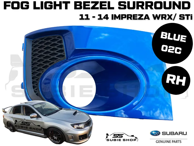 Genuine Subaru Impreza 11-14 Wrx Sti Fog Light Bezel Cover Surround Blue 02C Rh 1