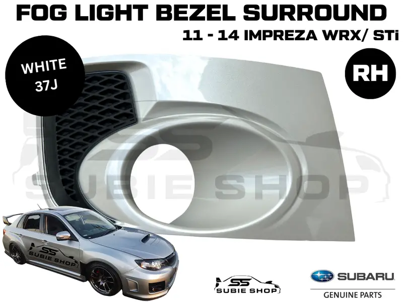 Genuine Subaru Impreza 11-14 Wrx Sti Fog Light Bezel Cover Surround White 37J Rh 1