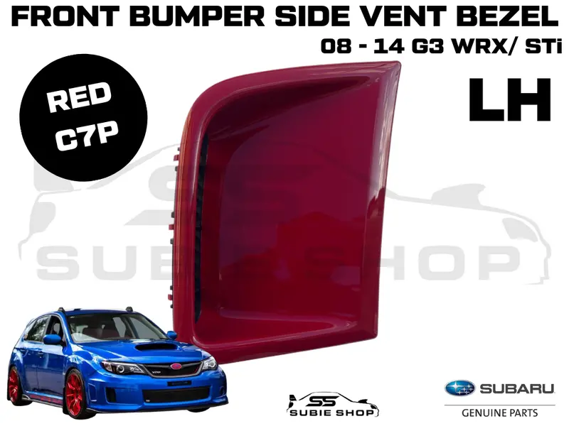 Genuine Subaru Impreza 2008 - 14 G3 Wrx Sti Front Bumper Side Vent Bezel Red C7p 1