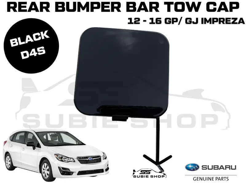 Genuine Subaru Impreza 2012-16 Gp Gj Rear Bumper Bar Tow Hook Cap Cover Black D4 1