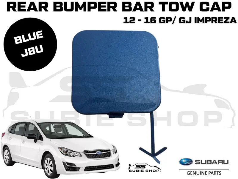 Genuine Subaru Impreza 2012-16 Gp Gj Rear Bumper Bar Tow Hook Cap Cover Blue J8u 1