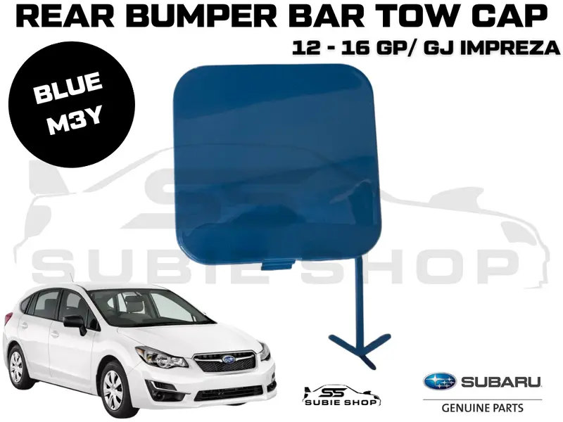 Genuine Subaru Impreza 2012-16 Gp Gj Rear Bumper Bar Tow Hook Cap Cover Blue M3y 1