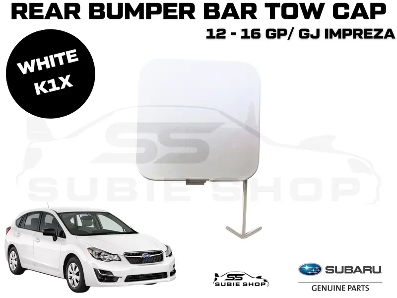Genuine Subaru Impreza 2012-16 Gp Gj Rear Bumper Bar Tow Hook Cap Cover White K1 1