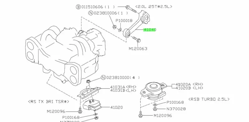 Genuine Subaru Impreza G3 Gh Gj Gk 08 - 22 Gearbox Transmission Pitch Stop Mount 2