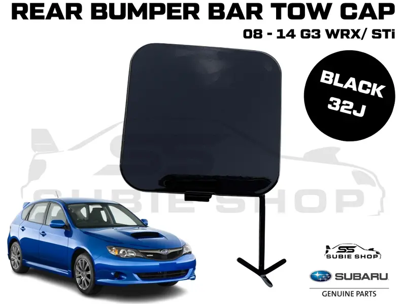 Genuine Subaru Impreza G3 Wrx Sti 08-14 Rear Bumper Bar Tow Hook Cap Cover Black 1