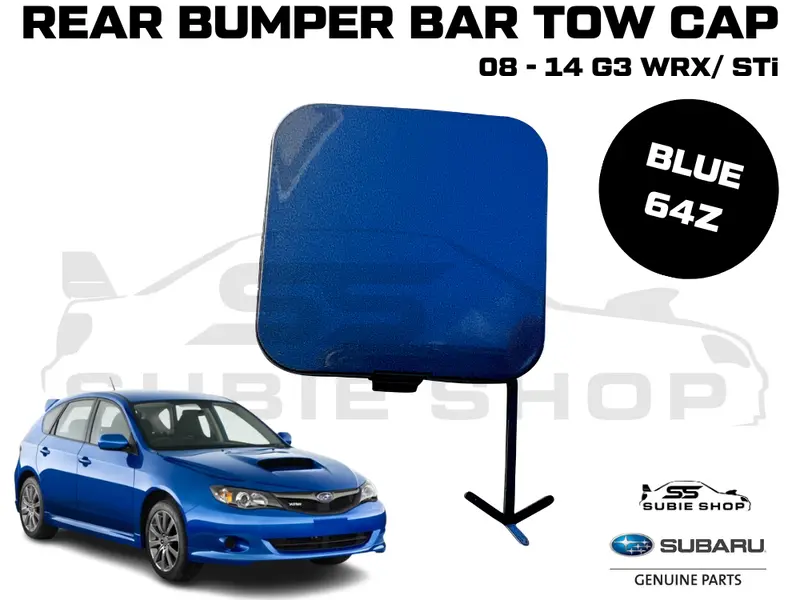 Genuine Subaru Impreza G3 Wrx Sti 08 -14 Rear Bumper Bar Tow Hook Cap Cover Blue 1