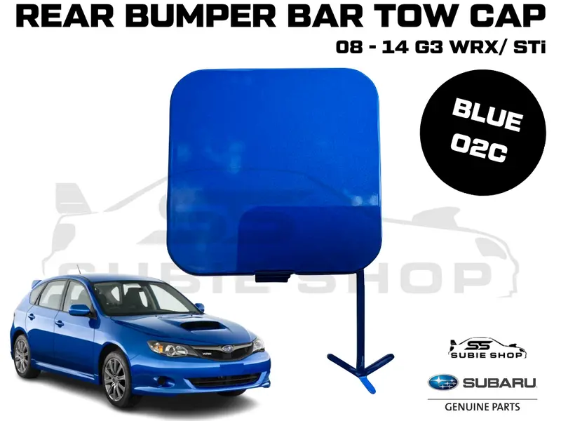 Genuine Subaru Impreza G3 Wrx Sti 08 -14 Rear Bumper Bar Tow Hook Cap Cover Blue 1
