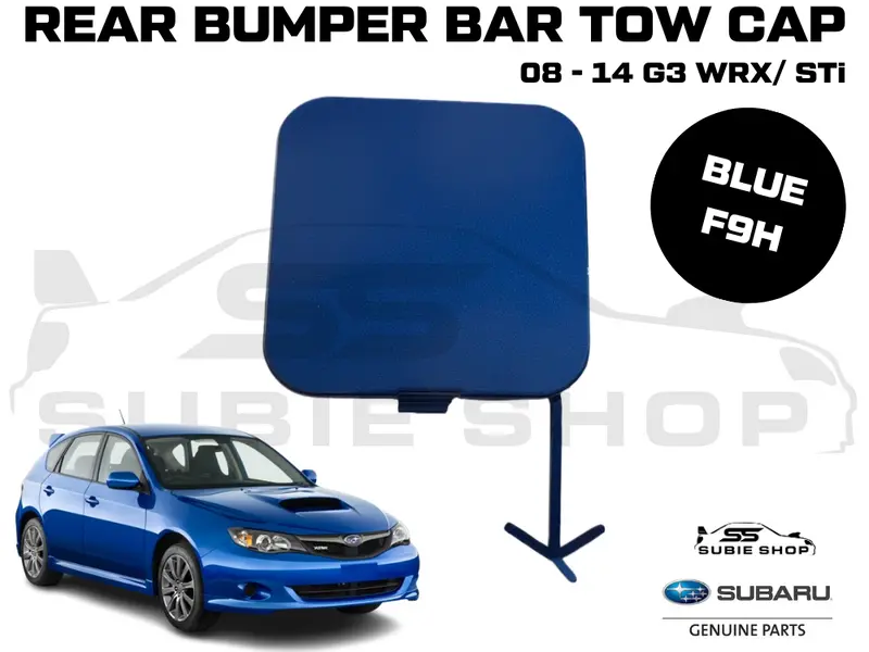 Genuine Subaru Impreza G3 Wrx Sti 08 -14 Rear Bumper Bar Tow Hook Cap Cover Blue 1