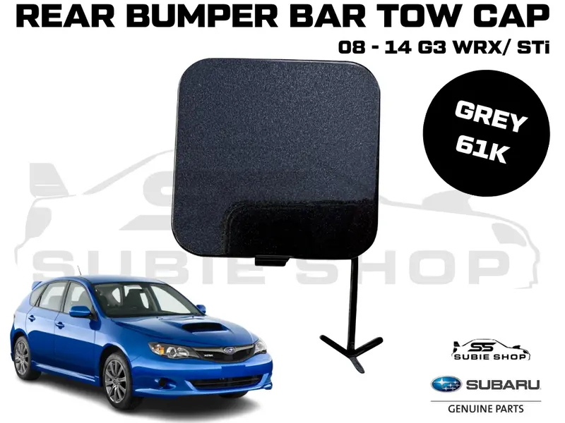 Genuine Subaru Impreza G3 Wrx Sti 08 -14 Rear Bumper Bar Tow Hook Cap Cover Grey 1