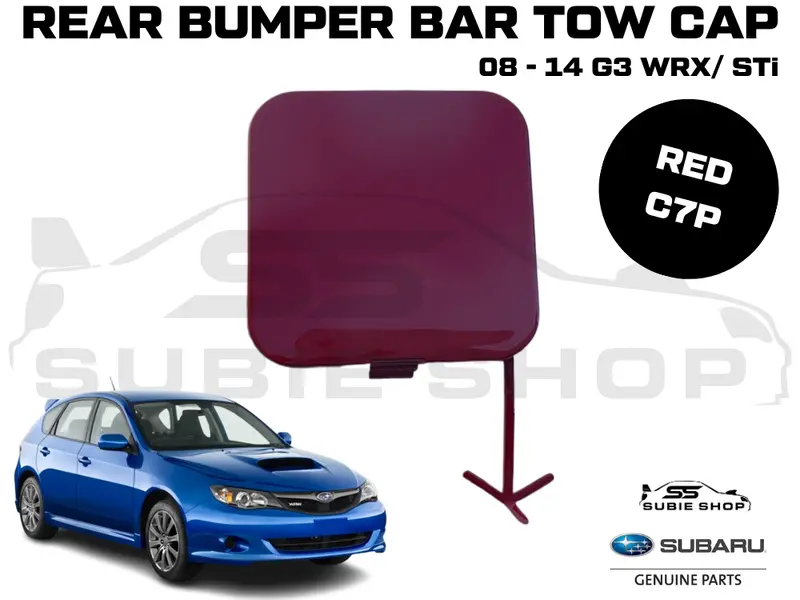 Genuine Subaru Impreza G3 Wrx Sti 08 -14 Rear Bumper Bar Tow Hook Cap Cover Red 1