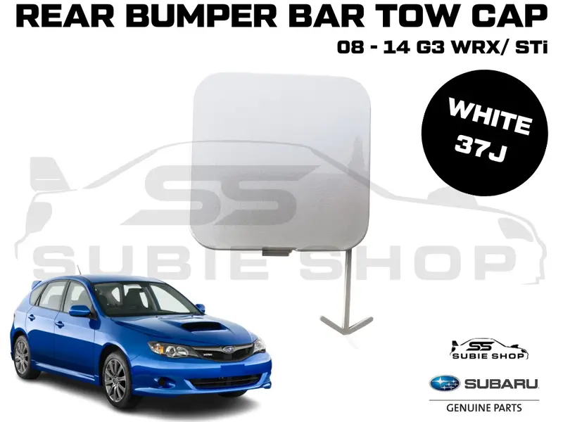 Genuine Subaru Impreza G3 Wrx Sti 08-14 Rear Bumper Bar Tow Hook Cap Cover White 1