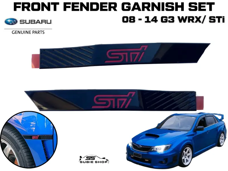 Genuine Subaru Impreza G3 Wrx Sti  2008 - 14 Front Guard Fender Badge Trim Pair 1