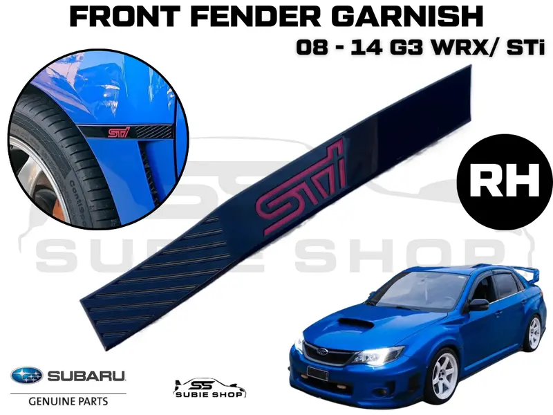 Genuine Subaru Impreza G3 Wrx Sti  2008 - 14 Front Guard Fender Badge Trim Right 1