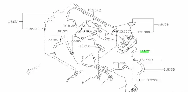 Genuine Subaru Impreza Gd Wrx & Sti Turbo Ej 00-05 Pcv Vacuum Air Oil Hose Pipe 2
