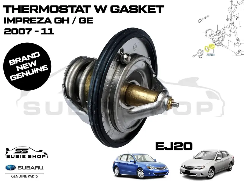 Genuine Subaru Impreza Gh Ge Ej204 2007 - 11 Thermostat Coolant With Gasket Seal 1