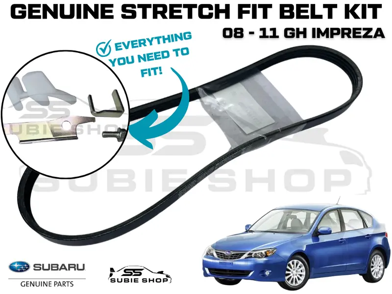 Genuine Subaru Impreza Gh Rs Ej20 2008 - 2011 Ac Air Con Stretch Fit Belt Kit 1
