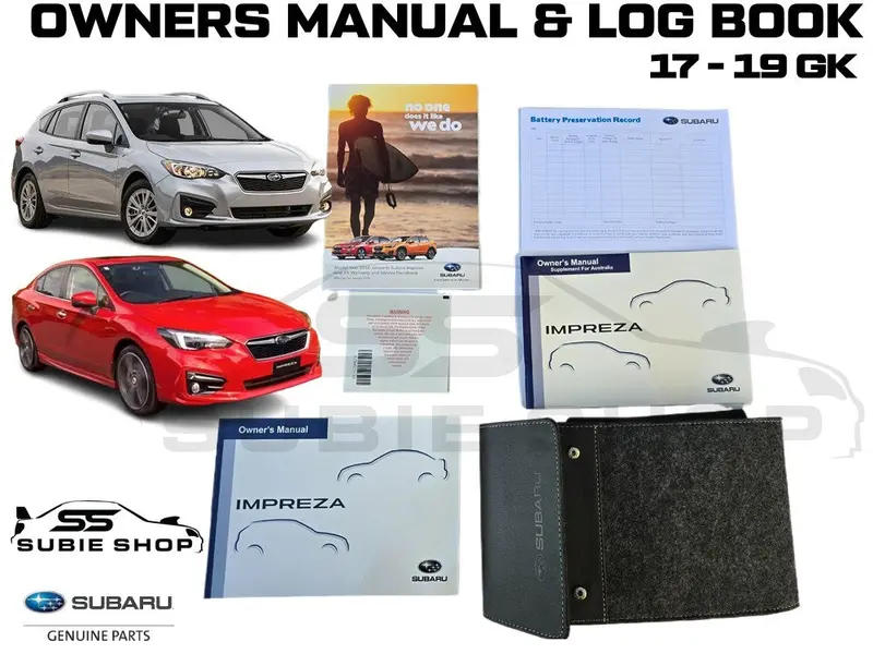 Genuine Subaru Impreza Gk 17 -19 Factory Owners Manual Log Book Wallet Set Pouch 1