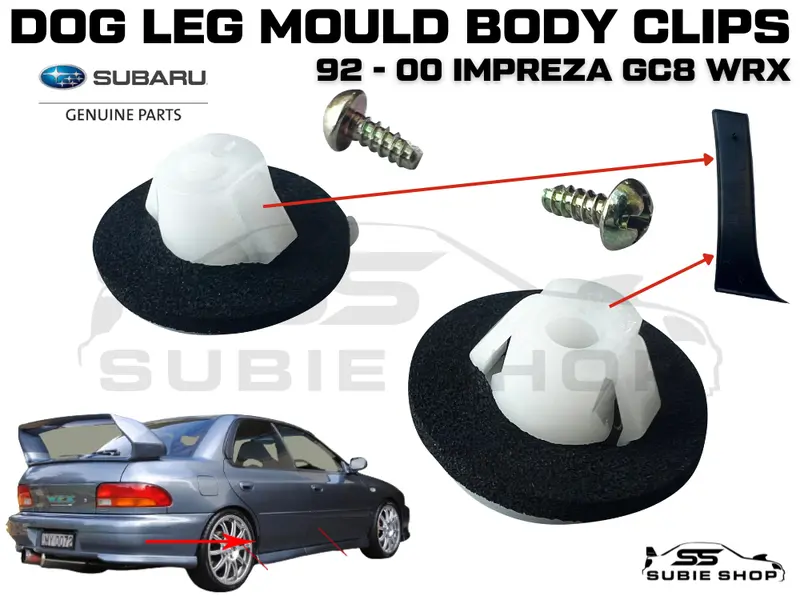 Genuine Subaru Impreza Wrx Gc8 92-00 Dog Leg Mould Wheel Arch Trim Panel Clips 1