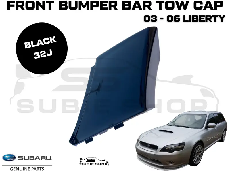 Genuine Subaru Liberty 2003 - 06 Front Bumper Bar Tow Hook Cap Cover Black 32J 1