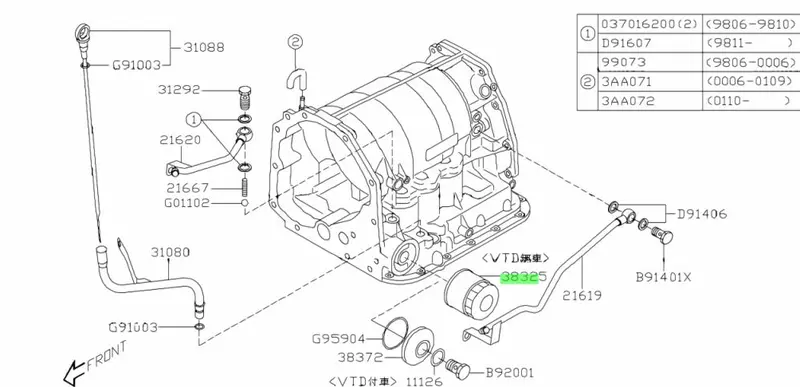 Genuine Subaru Liberty 2003 - 2009 Auto Automatic Transmission Trans Oil Filter 2