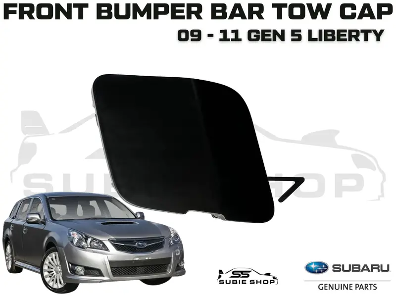 Genuine Subaru Liberty 2009 - 11 Front Bumper Bar Tow Hook Cap Cover Matt Black 1